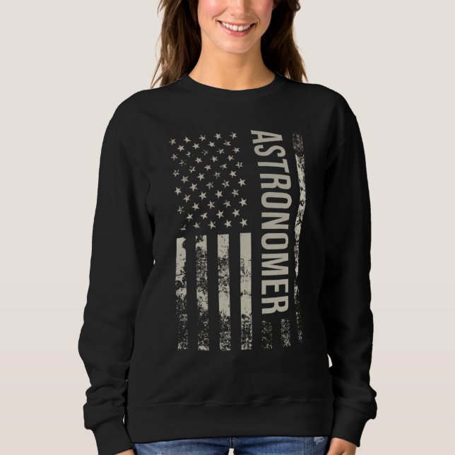 Moletom Vintage US American Flag Astronomer (Frente)