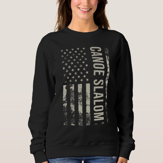 Moletom Vintage US American Flag Canoe Slalom (Frente)