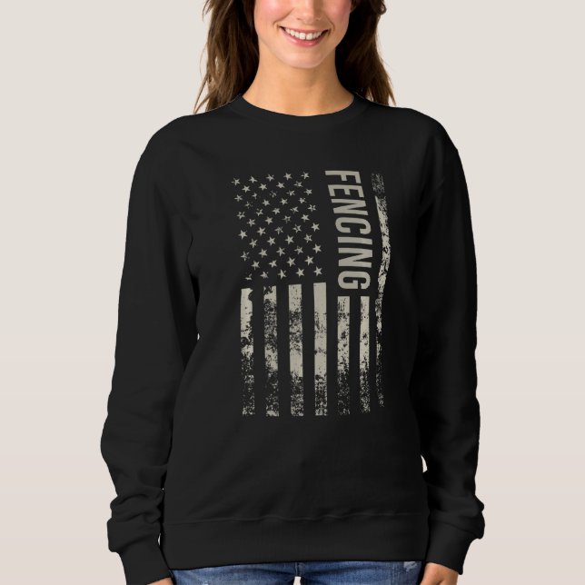 Moletom Vintage US American Flag Fencing Premium (Frente)