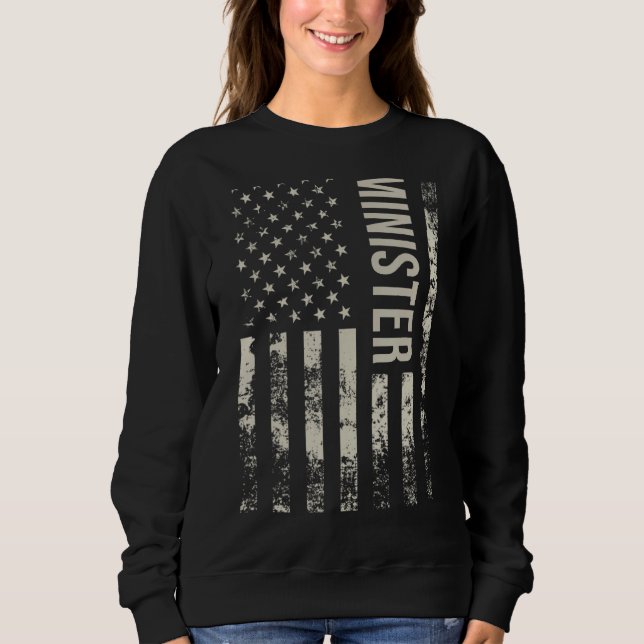 Moletom Vintage US American Flag Minister (Frente)