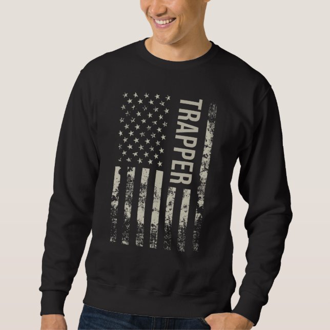 Moletom Vintage US American Flag Trapper (Frente)