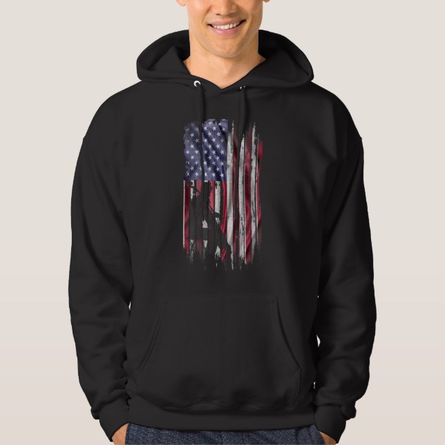 Moletom Vintage Usa American Flag Cello Player Sil (Frente)