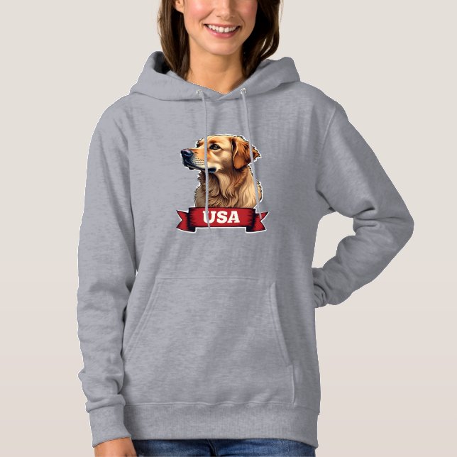 Moletom Vintage USA Golden Retriever Engraving Shirt 4 (Frente)