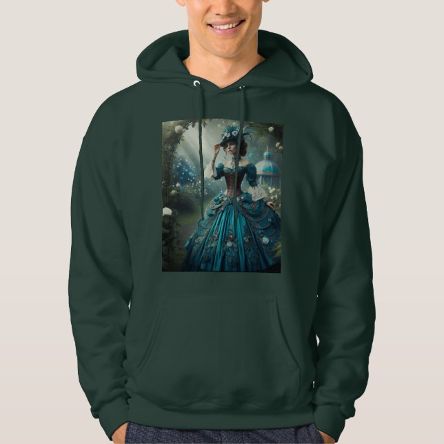 Moletom Vintage Victorian Lady Steampunk em um jardim (Frente)