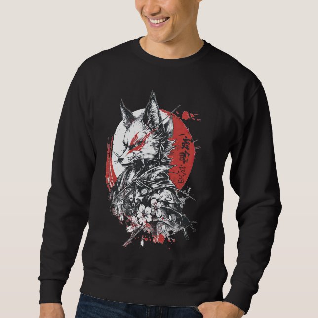 Moletom Vintage Warrior Fox Japonês Aestic Streetwear (Frente)