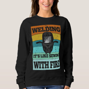Moletom Vintage Welder Com Ditos Para Mulheres Soldadura M