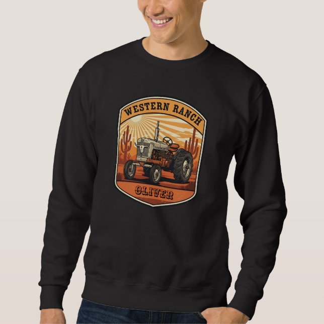 Moletom Vintage Western Ranch Tractor Desert Sunset (Frente)