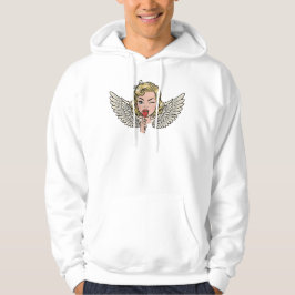 Moletom Vintage Wink Angel: Retro Pop Art Heart