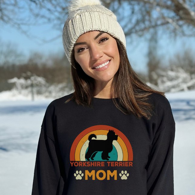 Moletom Vintage Yorkshire Terrier Dog Mãe Sunset (Criador carregado)