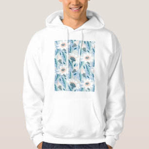 Moletom Vintagem Floral Pintada À Mão Negra
