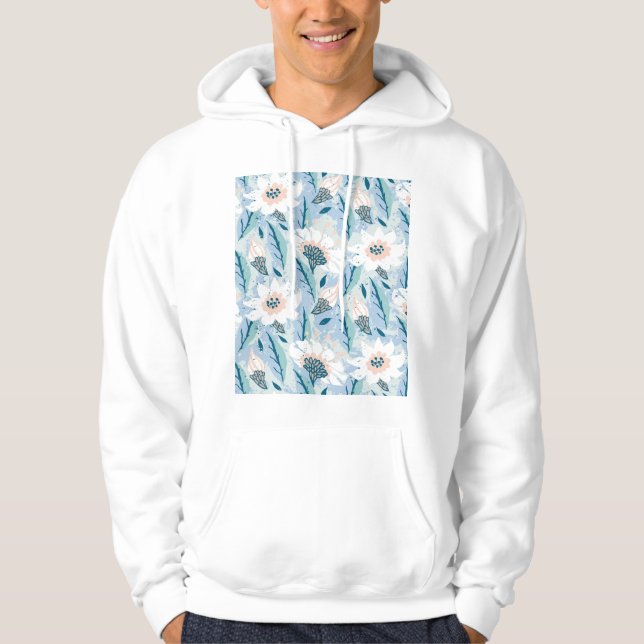 Moletom Vintagem Floral Pintada À Mão Negra (Frente)