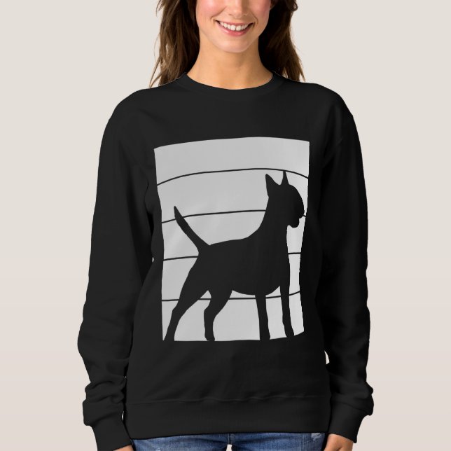 Moletom Vintagem Retroativa da Silhouette Bullterrier (Frente)