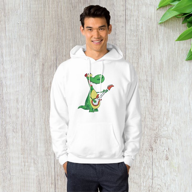 Moletom Violão Jogando Dinossauro Mens Hoodie (Criador carregado)