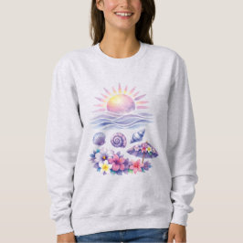 Moletom violet watercolor creative beach
