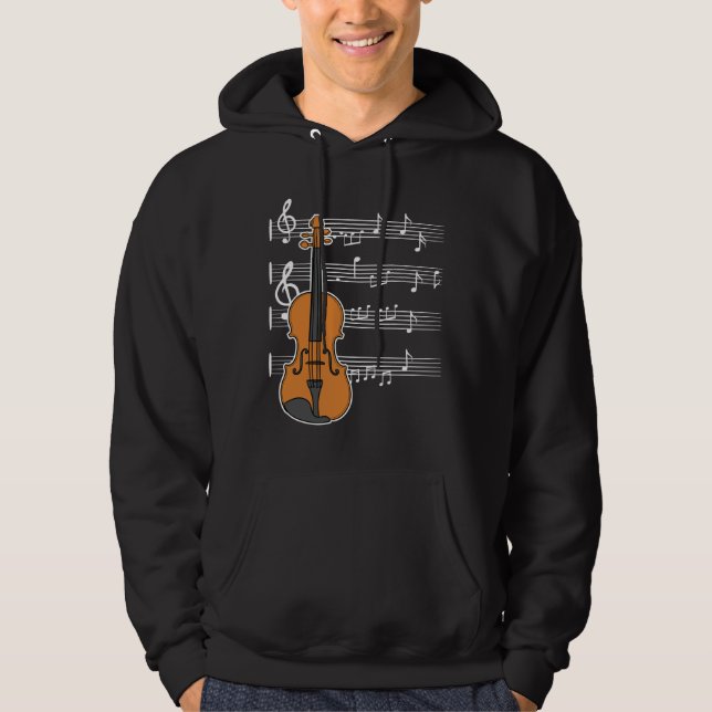 Moletom Violin Music Notes Clef para Violinistas da Orques (Frente)