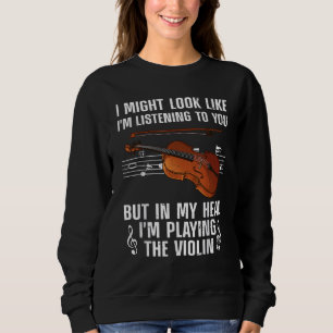 Moletom Violino legal para homens jogador violino Viola C