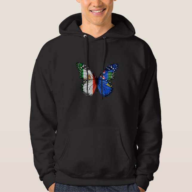 Moletom Virgem Britânica Mexicana Islanders Flag Butterfly (Frente)