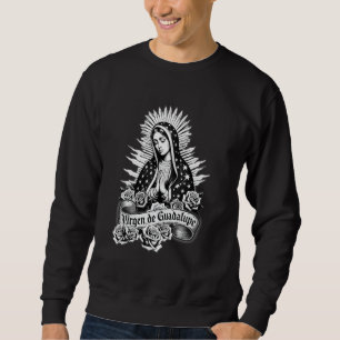 Moletom Virgem de Guadalupe Virgem Maria Virgencita Floral