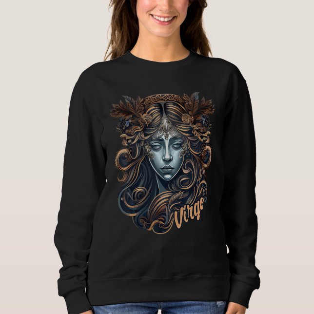 Moletom Virgo Girl Greek Goddess Astrology Sign Zodiac Sym (Frente)