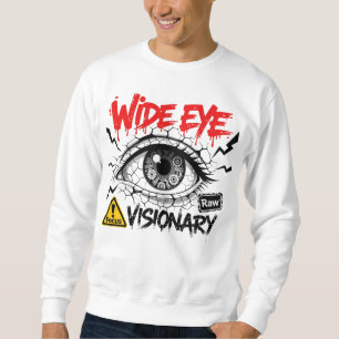 Moletom Visão de Olho Largo Gráfico de Streetwear Bruto