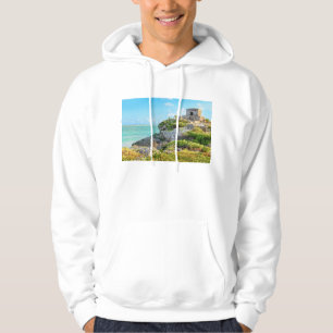 Moletom Vista de ruínas de Tulum, deus do templo dos