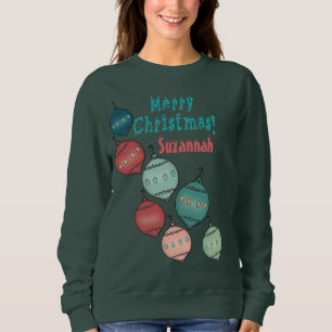 Moletom Visto de Natal Ornamental Sweatshirt Personalizada