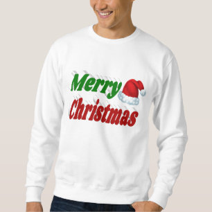 Moletom Viva Natal Santa Hat, tipografia verde vermelha