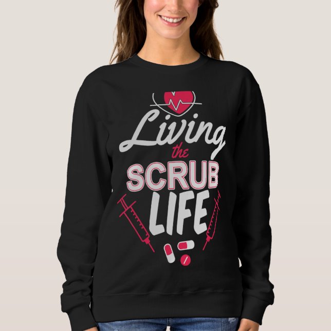 Moletom Vivendo O Assistente Médico Scrub Life Registrado (Frente)
