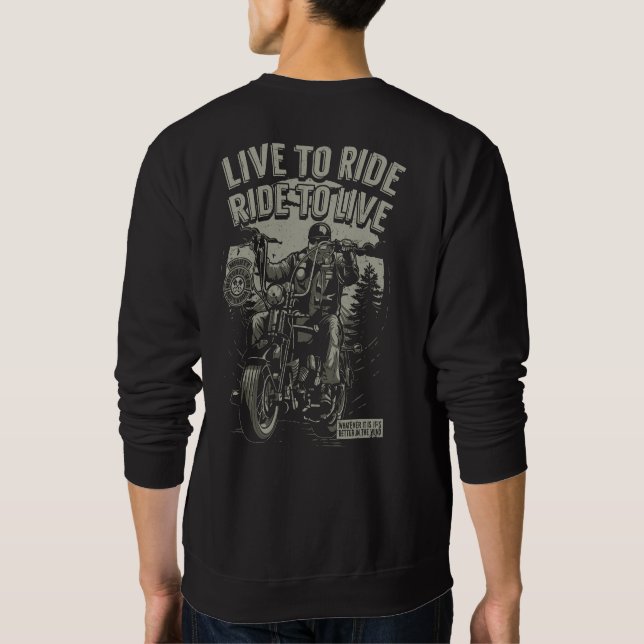 Moletom Viver Para Andar Andar Para Viver Barba Biker Chop (Verso)