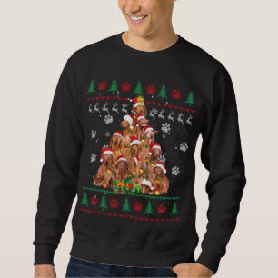 Moletom Vizsla Christmas Dog Lover Gift Ugly Sweater Xmas