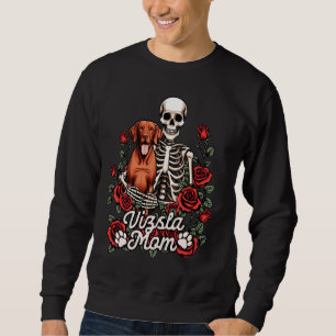 Moletom Vizsla Mama Vizsla Lover Skeleton Mãe Cachorro Vi