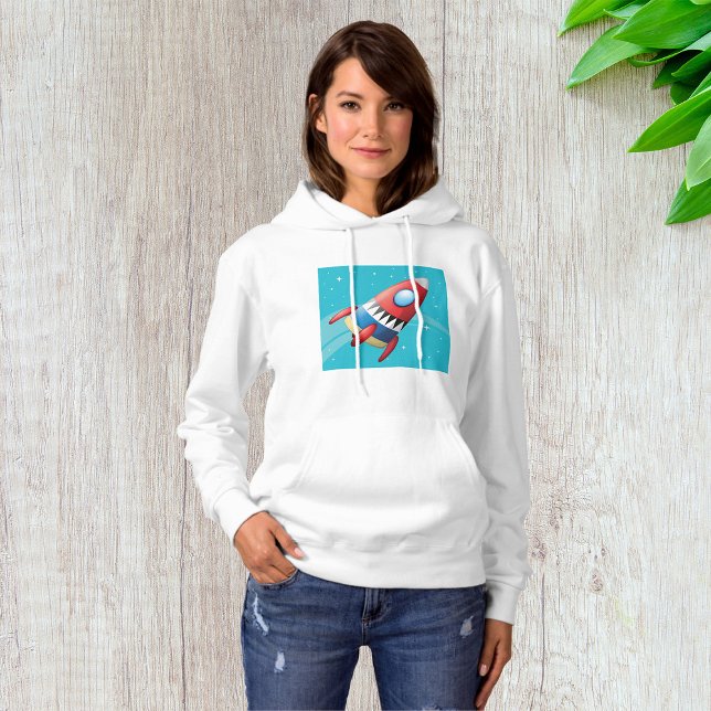 Moletom Voando, nave espacial Womens Hoodie (Criador carregado)