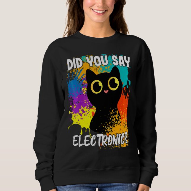 Moletom Você Disse Eletrônicos Gato Preto (Frente)