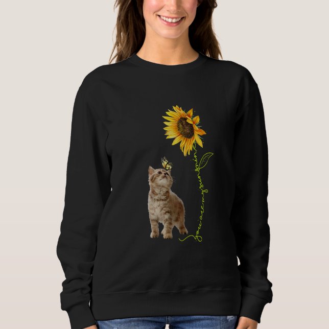 Moletom Você É Meu Sol Girassol Marrom Bebê Gato Brinquedo (Frente)