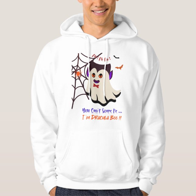 Moletom Você não pode me assustar Eu sou Dracula Boo White (Frente)