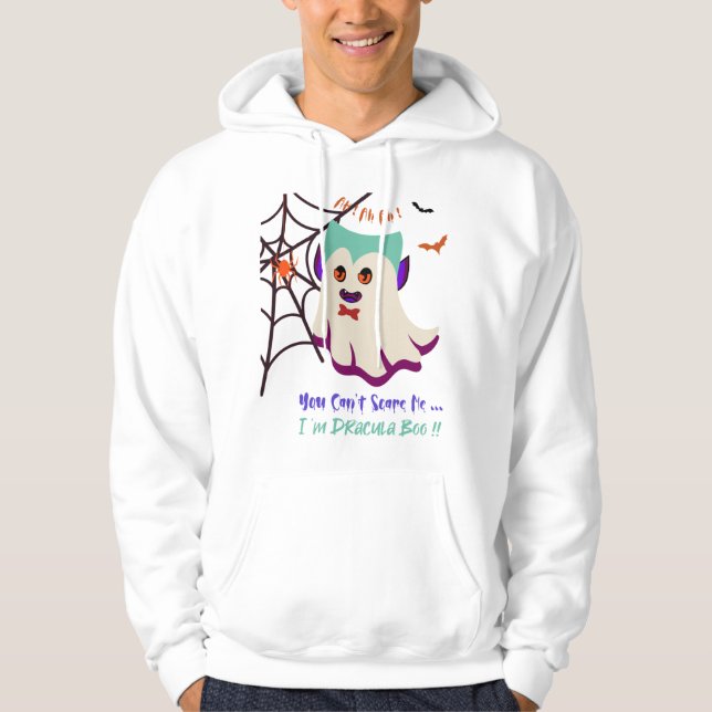 Moletom Você não pode me assustar Eu sou Dracula Boo White (Frente)