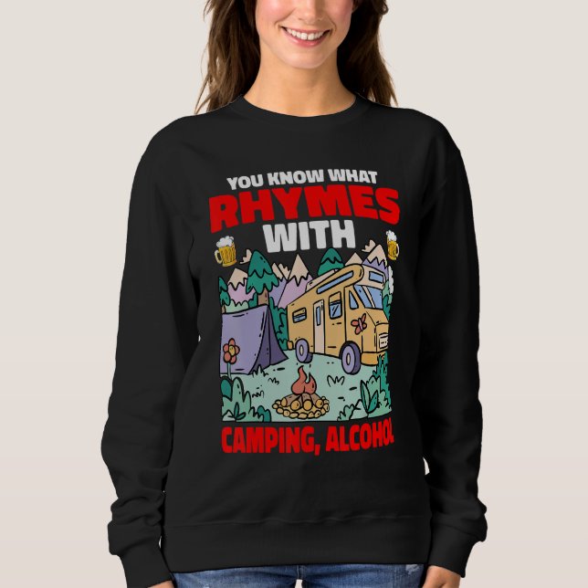 Moletom Você Sabe O Que Rima Com Álcool De Acampamento (Frente)