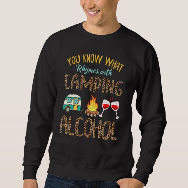 Moletom Você Sabe O Que Rima Com Camping E Álcool Vinho (Frente)