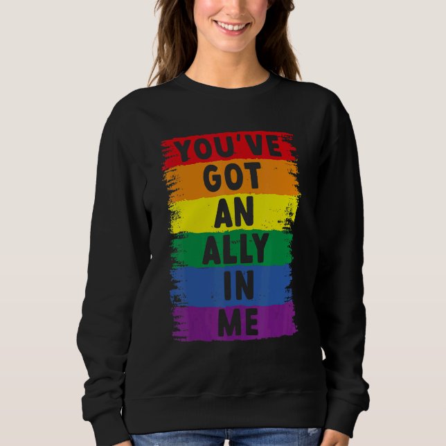 Moletom Você Tem Um Aliado Em Mim Orgulho Lgbt (Frente)