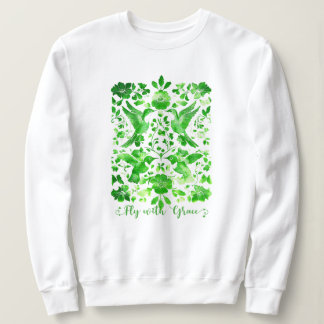 Moletom Voe com Grace Inspirational MintGreen Bird Lincut