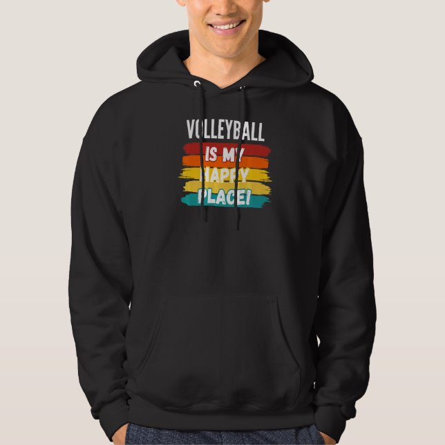 Moletom Voleibol, Voleibol É Meu Lugar Feliz (Frente)