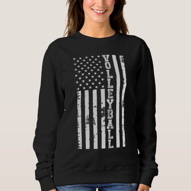 Moletom Volleyball American Flag Men Women Kids Merica USA (Frente)
