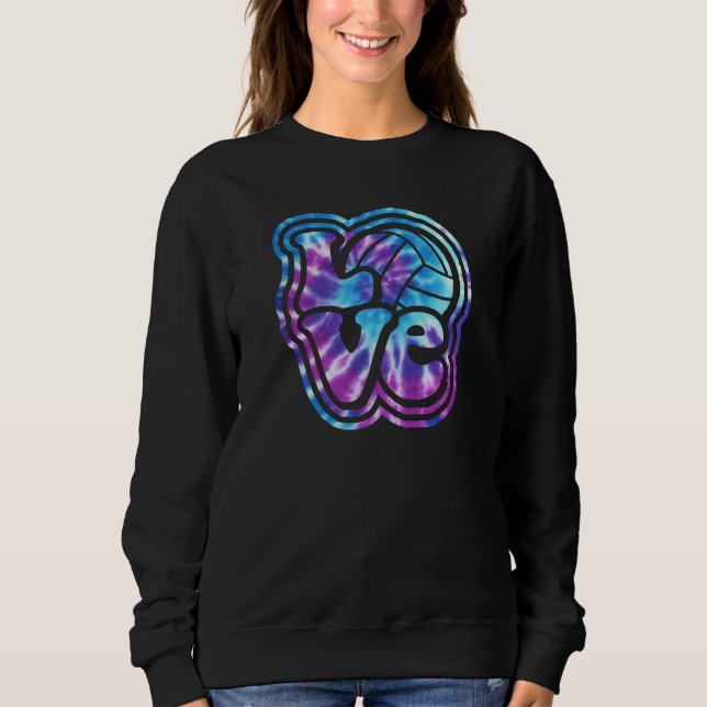 Moletom Volleyball LOVE Blue Purple Tie Dye Style Letterin (Frente)