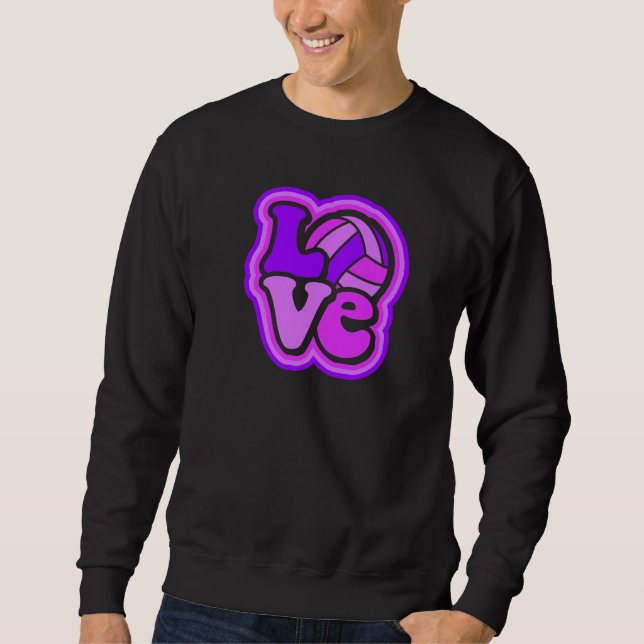 Moletom Volleyball Love Purple & Pink for Teens & Women Pr (Frente)