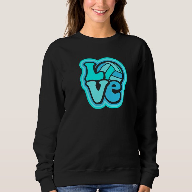 Moletom Volleyball Love Turquoise Blue for Teens & Women P (Frente)