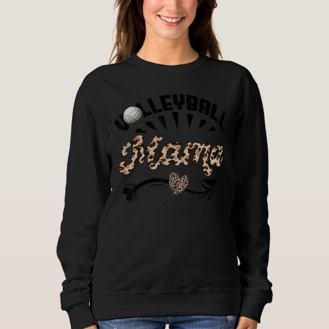 Moletom Volleyball Mama Leopard  Ball Mom Mother's Day (Frente)