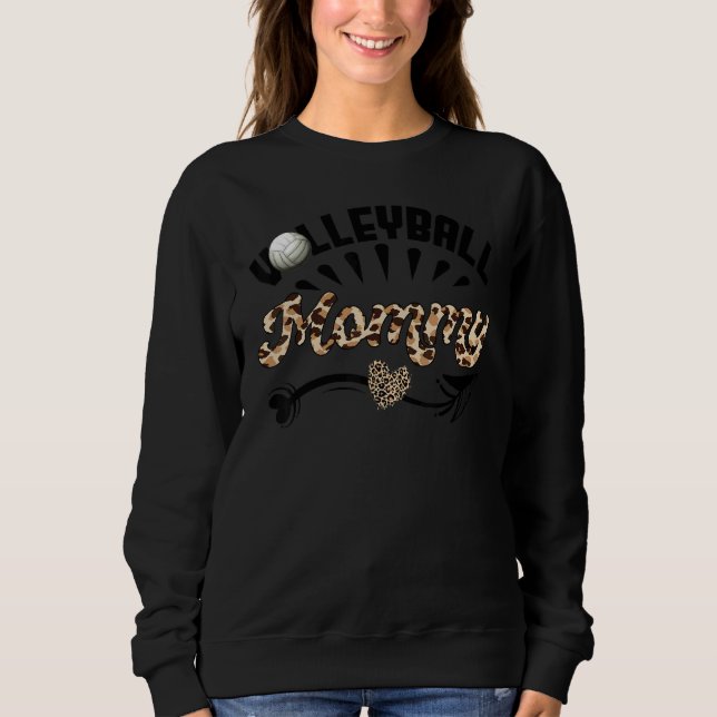 Moletom Volleyball Mommy Leopard  Ball Mom Mother's Day (Frente)