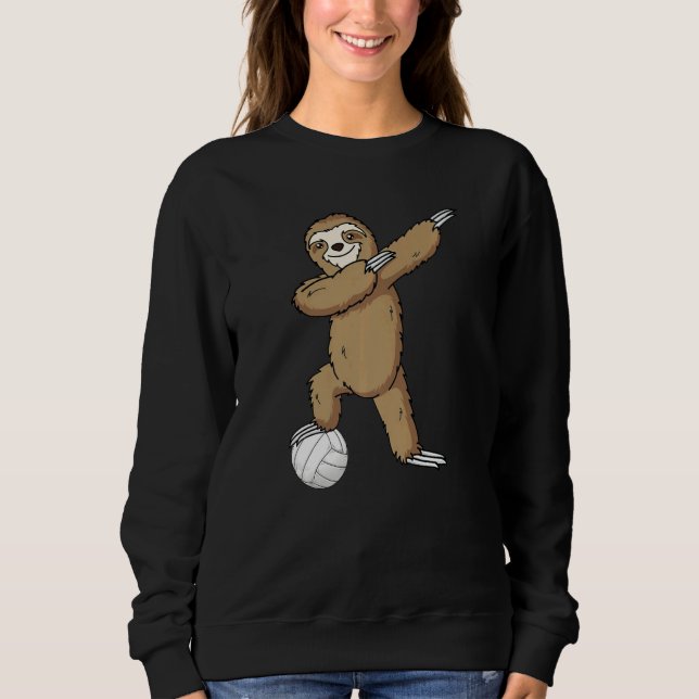 Moletom Volleyball Sloth Dabbing Kids Boys Girls Youth   (Frente)