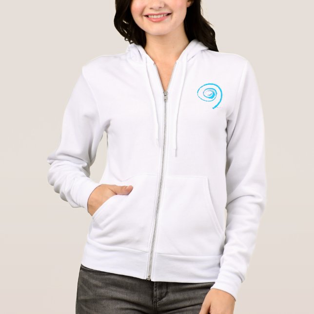 Moletom Voo de mulher com Zip e Hoodie, Blue Twirl (Frente)