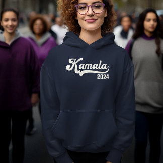 Moletom Vote Kamala Harris 2024 Ivory White Varsity Hoodie